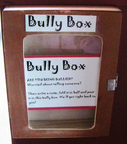 These boxes have been placed around the school so that children who are worried about reporting bullying can drop in a note.